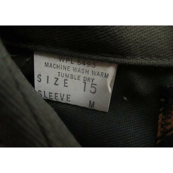 NOS SMALL 15 LS True Vtg 70s WASHINGTON DEE CEE UNION MADE Work OD Shirt - Picture 4 of 5